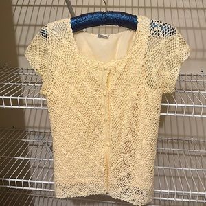 Vintage Crochet Top Completely Lined - Small
